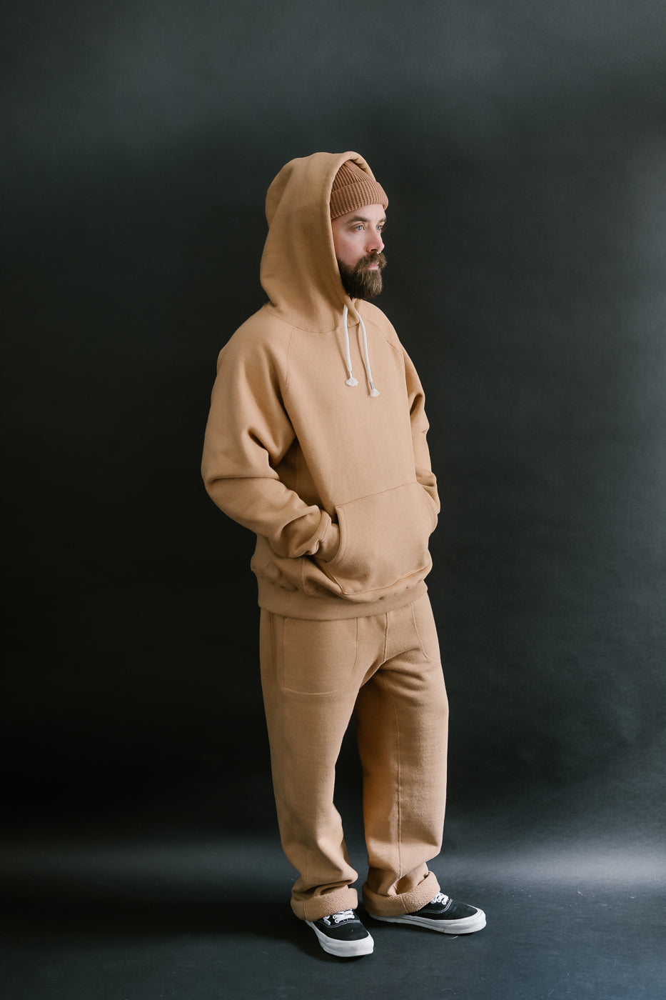 Pullover Hoodie 825gsm Double Heavyweight French Terry Foxfibre® - Coyote 80