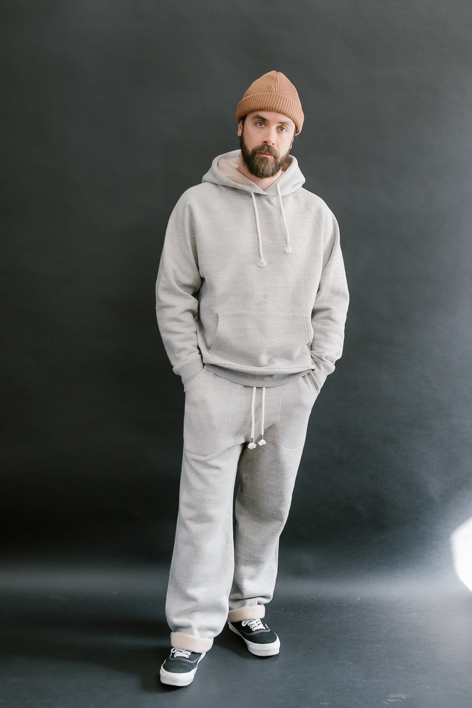 Pullover Hoodie Fleeced Foxfibre® - Heather Grey