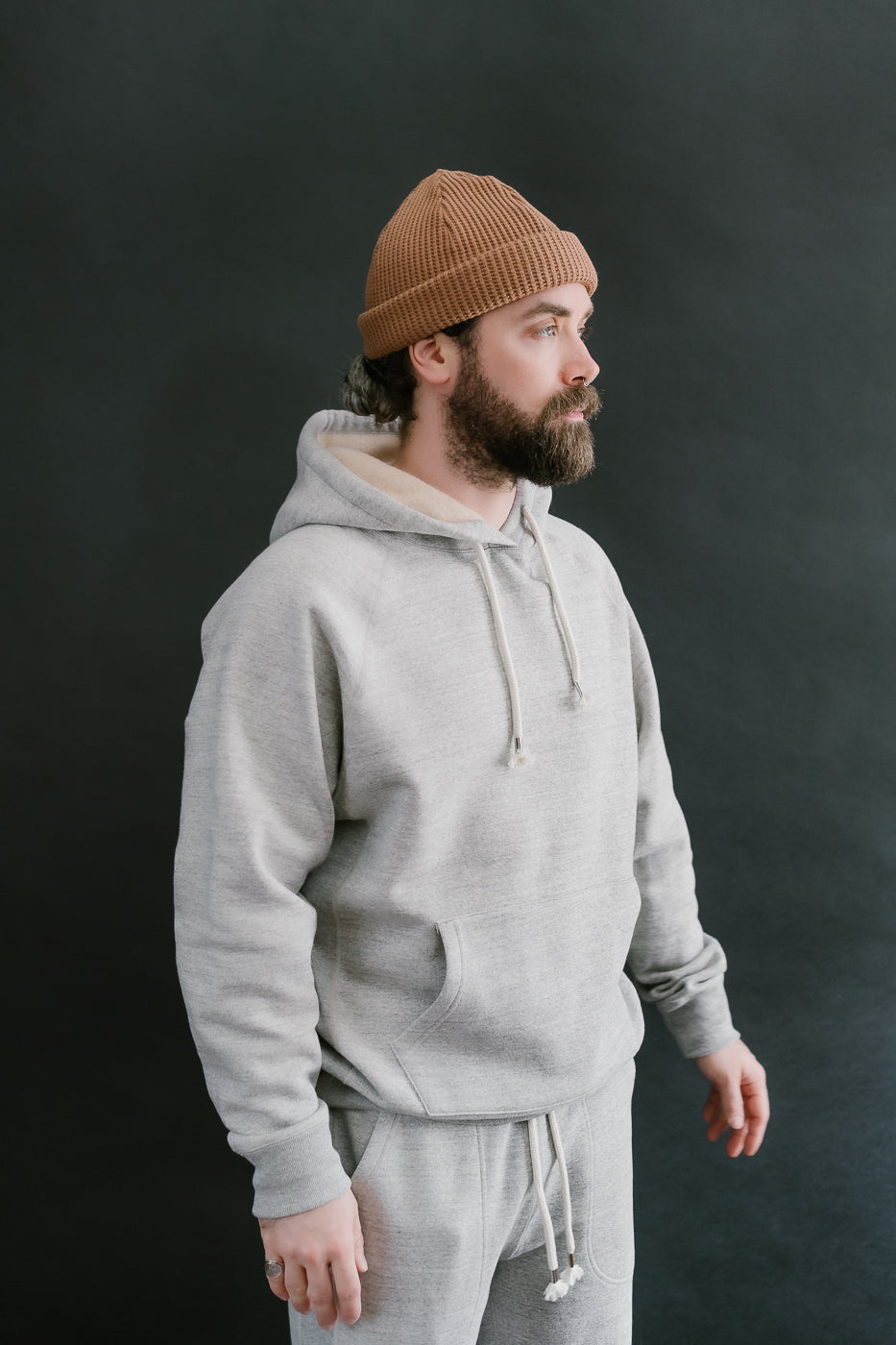 Pullover Hoodie Fleeced Foxfibre® - Heather Grey