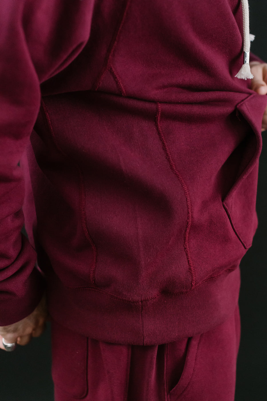 Pullover Hoodie - Super Looper French Terry - Burgundy