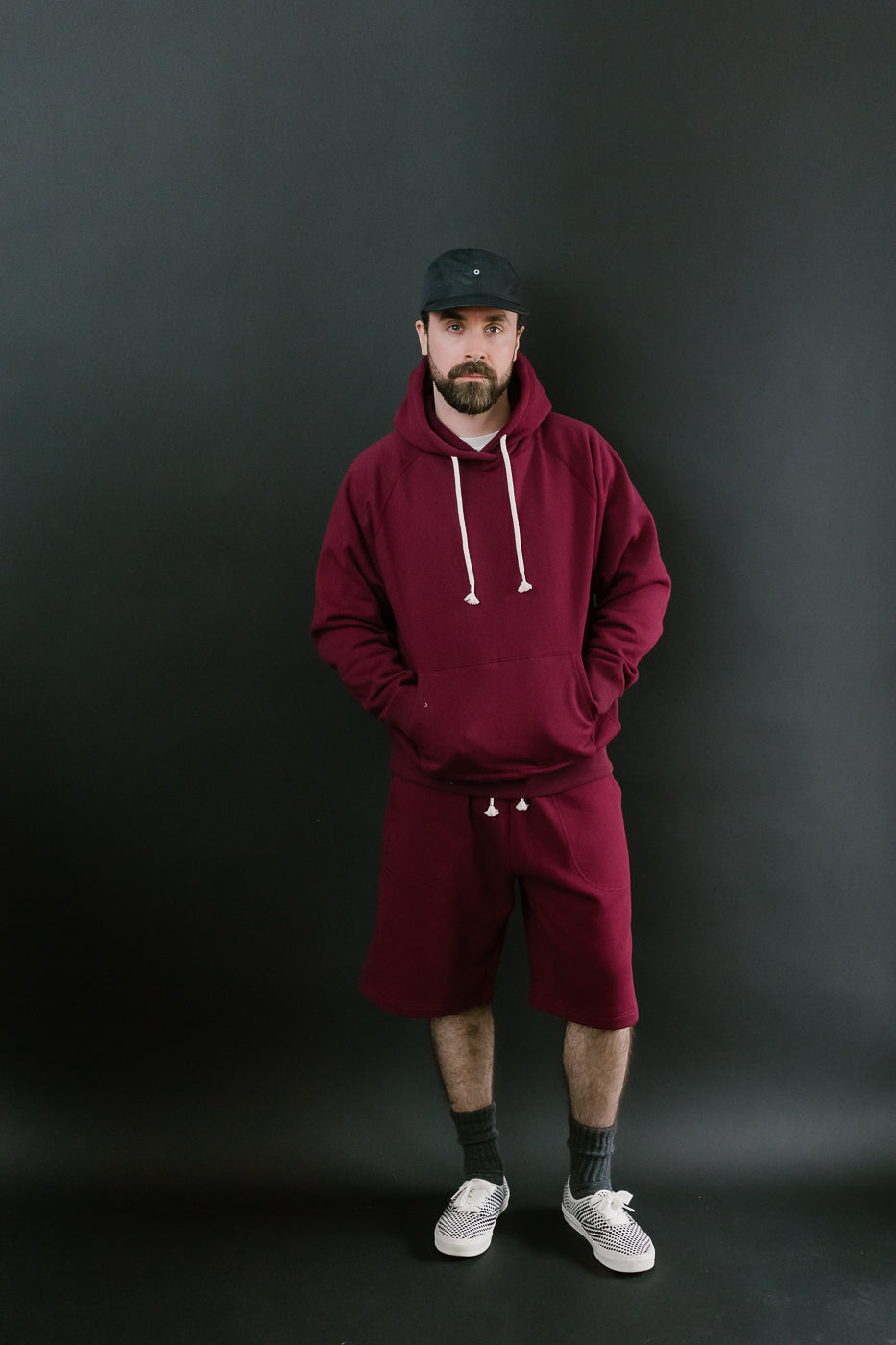 Pullover Hoodie - Super Looper French Terry - Burgundy