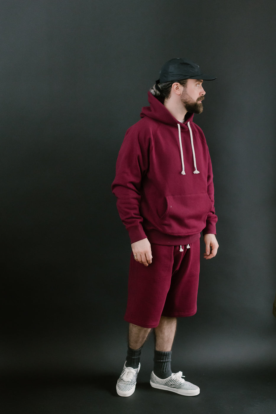 Pullover Hoodie - Super Looper French Terry - Burgundy