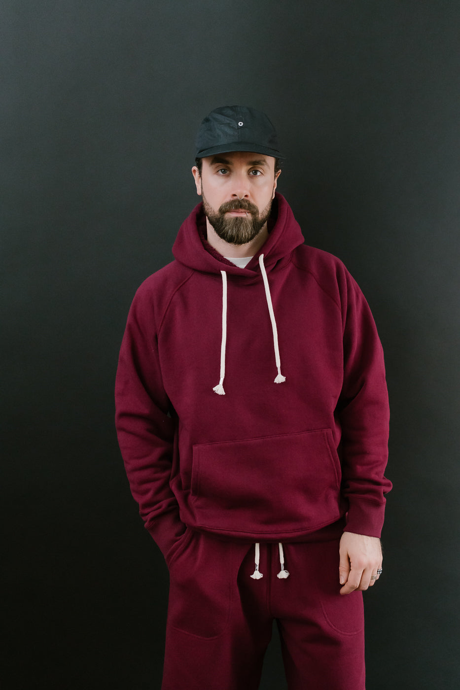 Pullover Hoodie - Super Looper French Terry - Burgundy