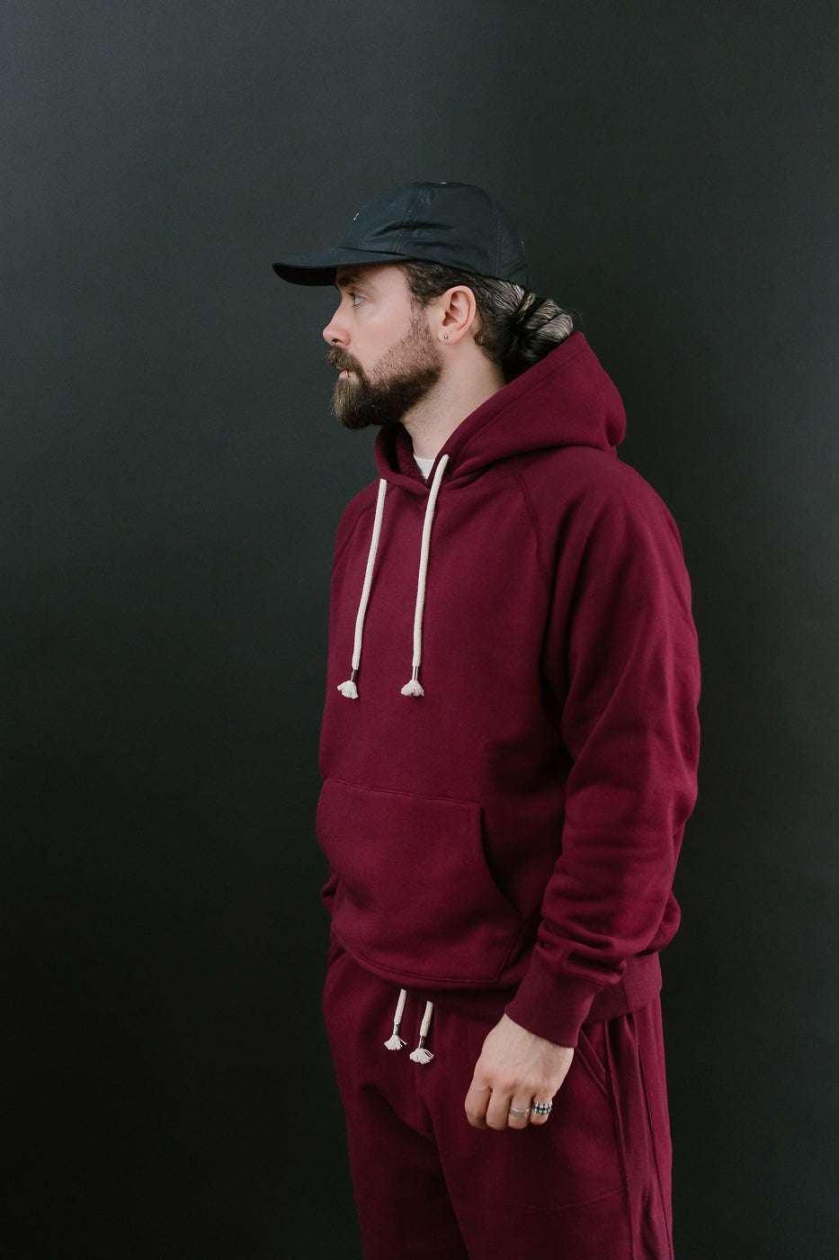 Pullover Hoodie - Super Looper French Terry - Burgundy