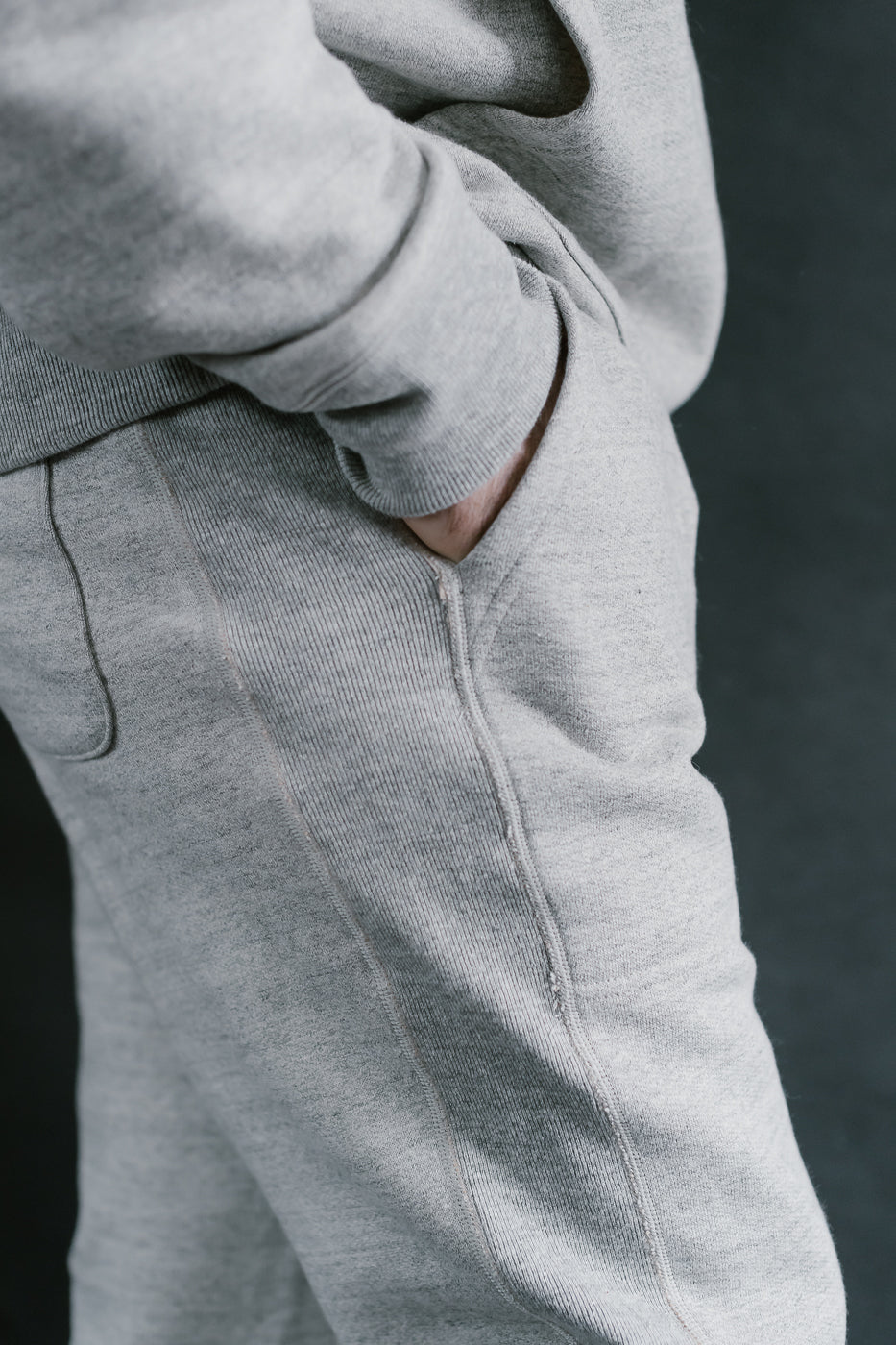 Sweatpants Fleeced Foxfibre® - Heather Grey