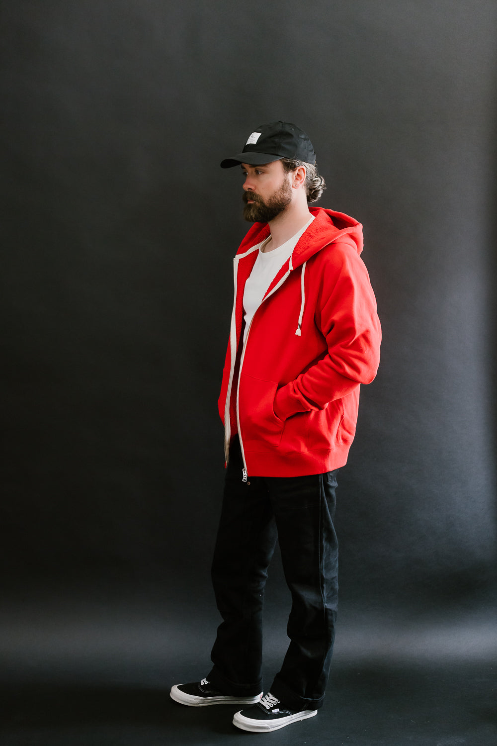 Zip Hoodie - Super Looper French Terry - Red