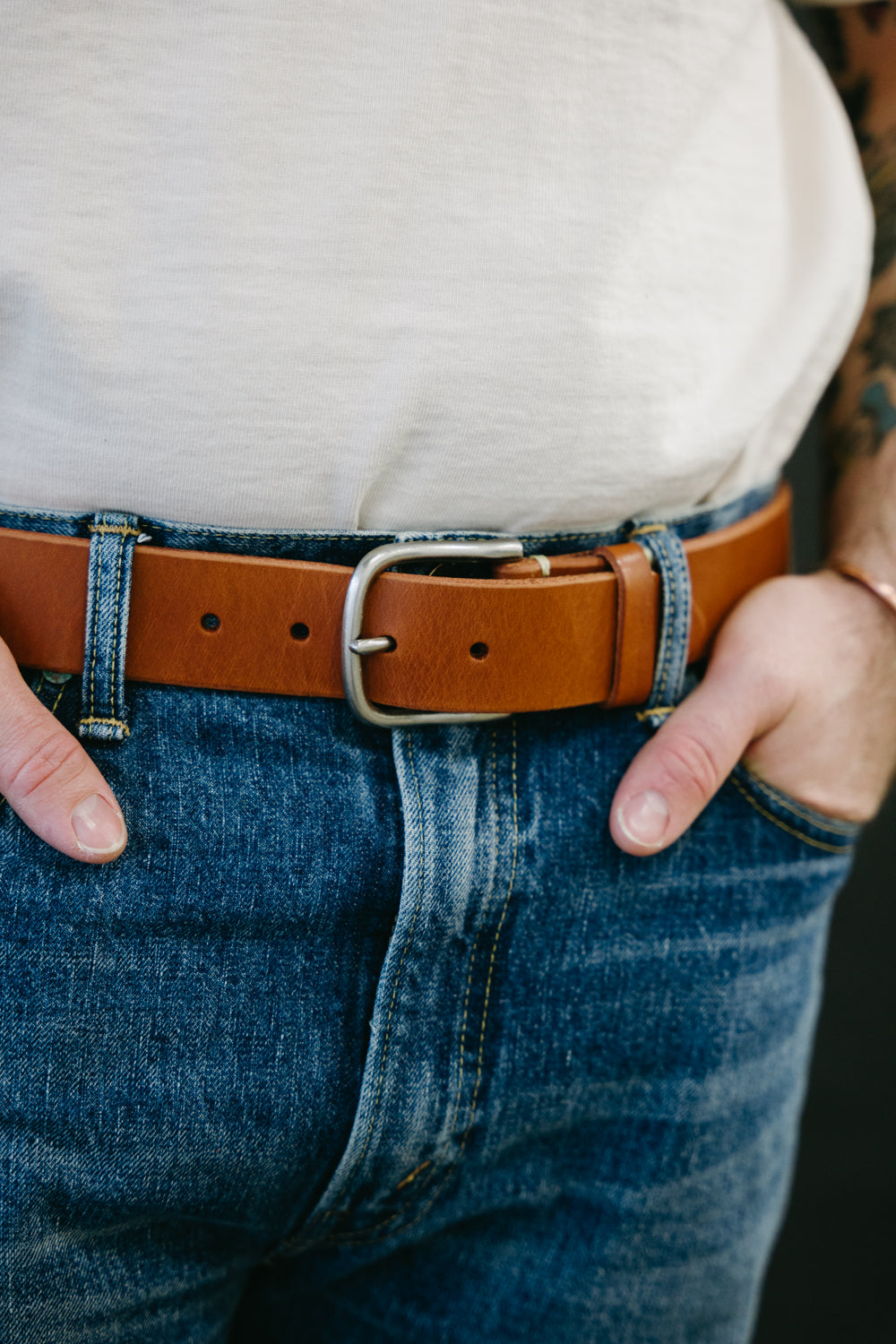 Tochigi Veg Tan Belt - Chestnut