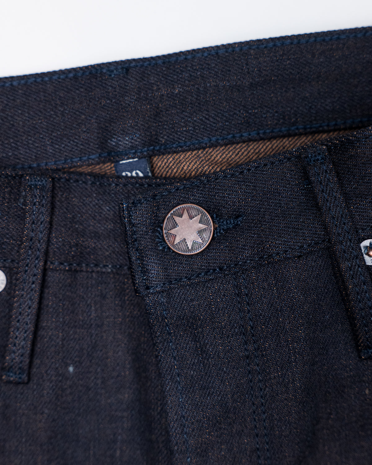 15oz Avila Slim Straight Denim - Blue/Brown