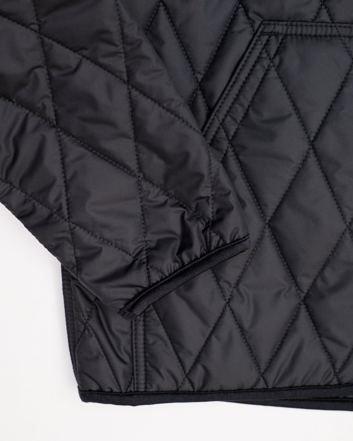 IHJ-118-BLK - Collarless Quilted Lightweight Jacket - Black