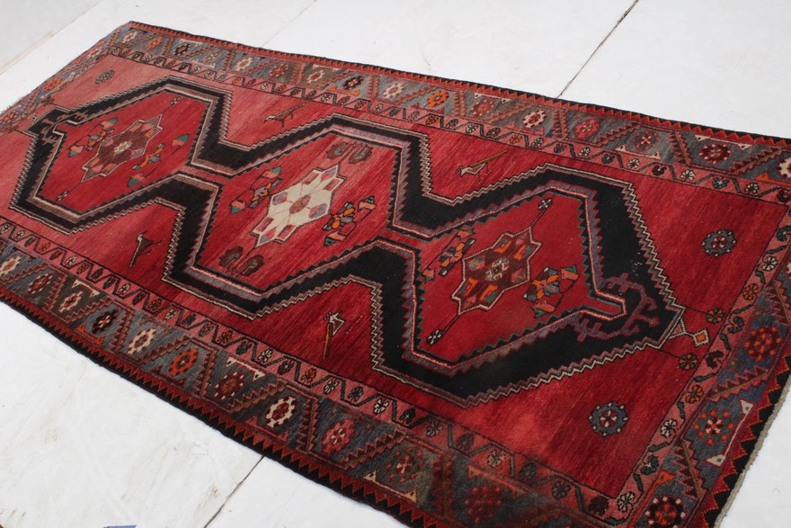 Semi-Antique Hand-Knotted Northwest Persian Pictorial Runner