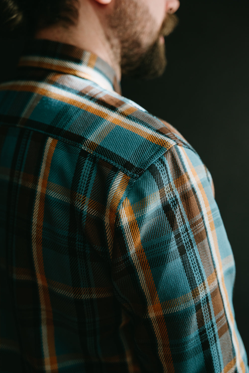 Webster Check Flannel - Blue, Gold, Brown, Black