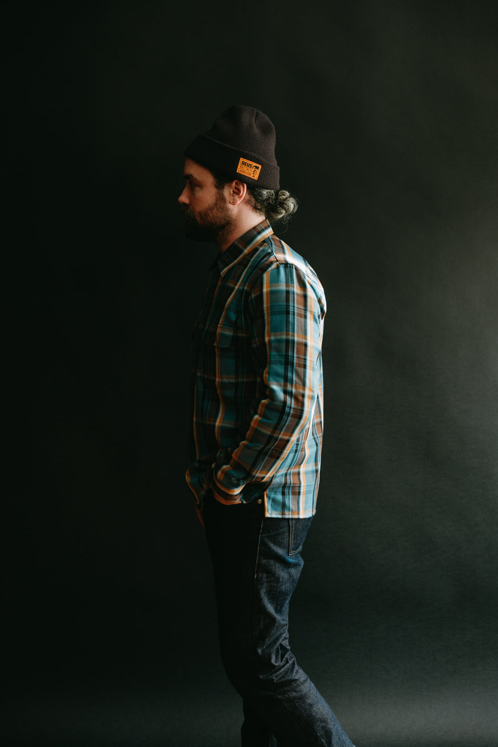 Webster Check Flannel - Blue, Gold, Brown, Black