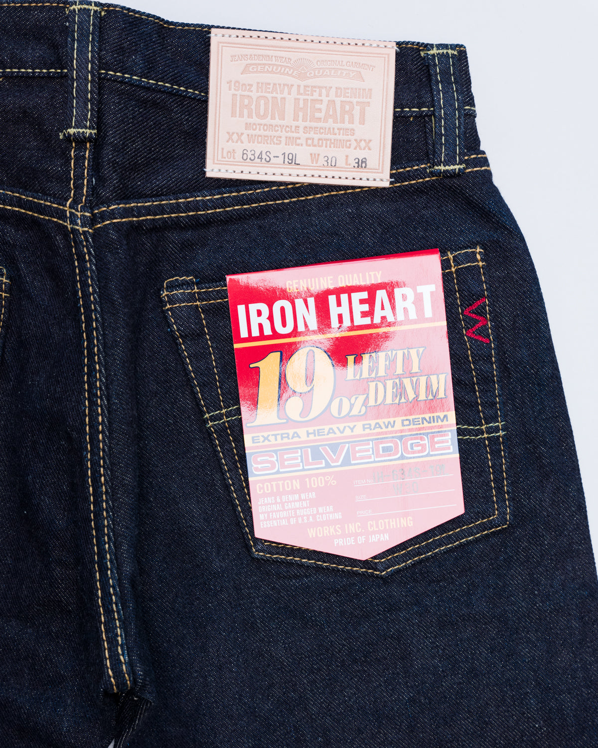 IH-634S-19L - 19oz Left Hand Twill Selvedge Denim Straight Cut Jeans - Indigo