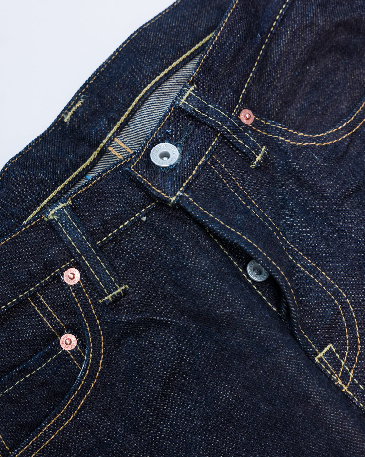 IH-777S-19L - 19oz Left Hand Twill Selvedge Denim Slim Tapered Cut Jeans - Indigo