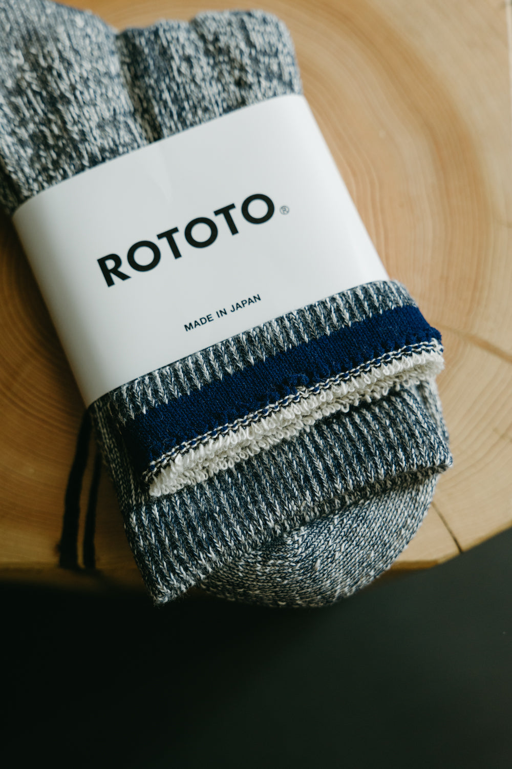 R1380 - Double Faced Organic Mid Sock - Navy