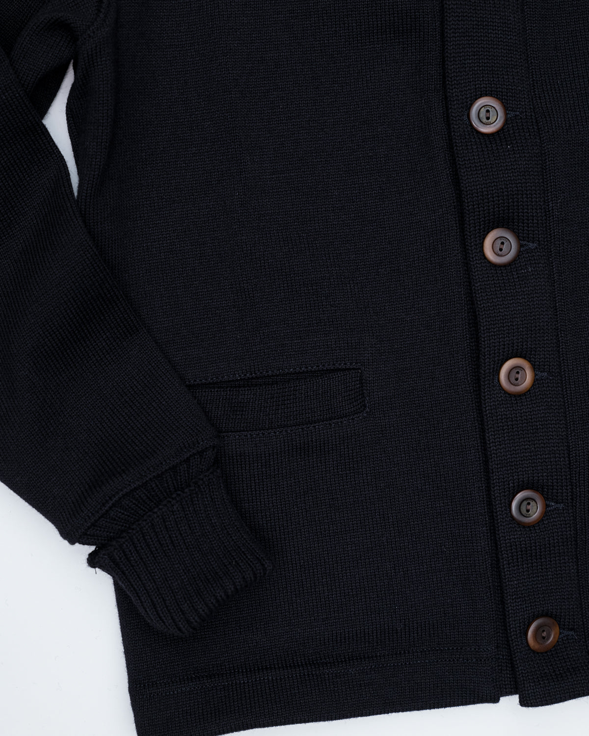 James Dant x Dehen - Classic Varsity Cardigan - Black, Old Gold