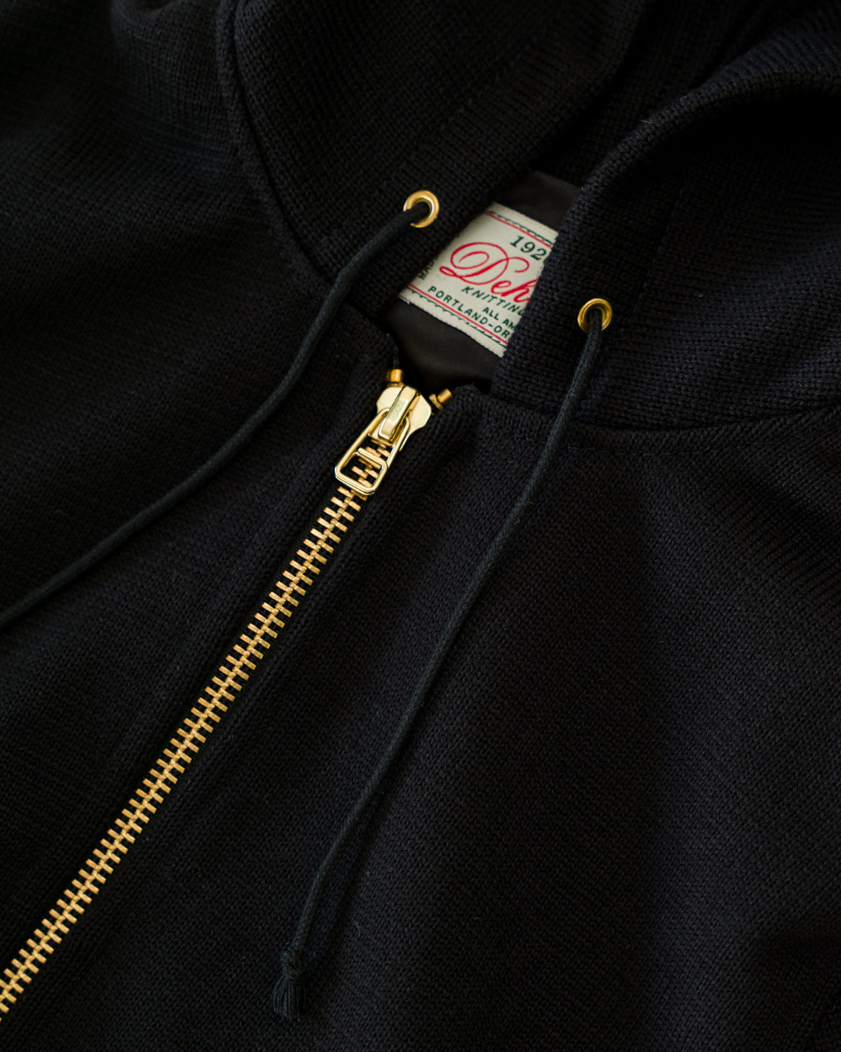 Full Zip Moto Hoodie - Black