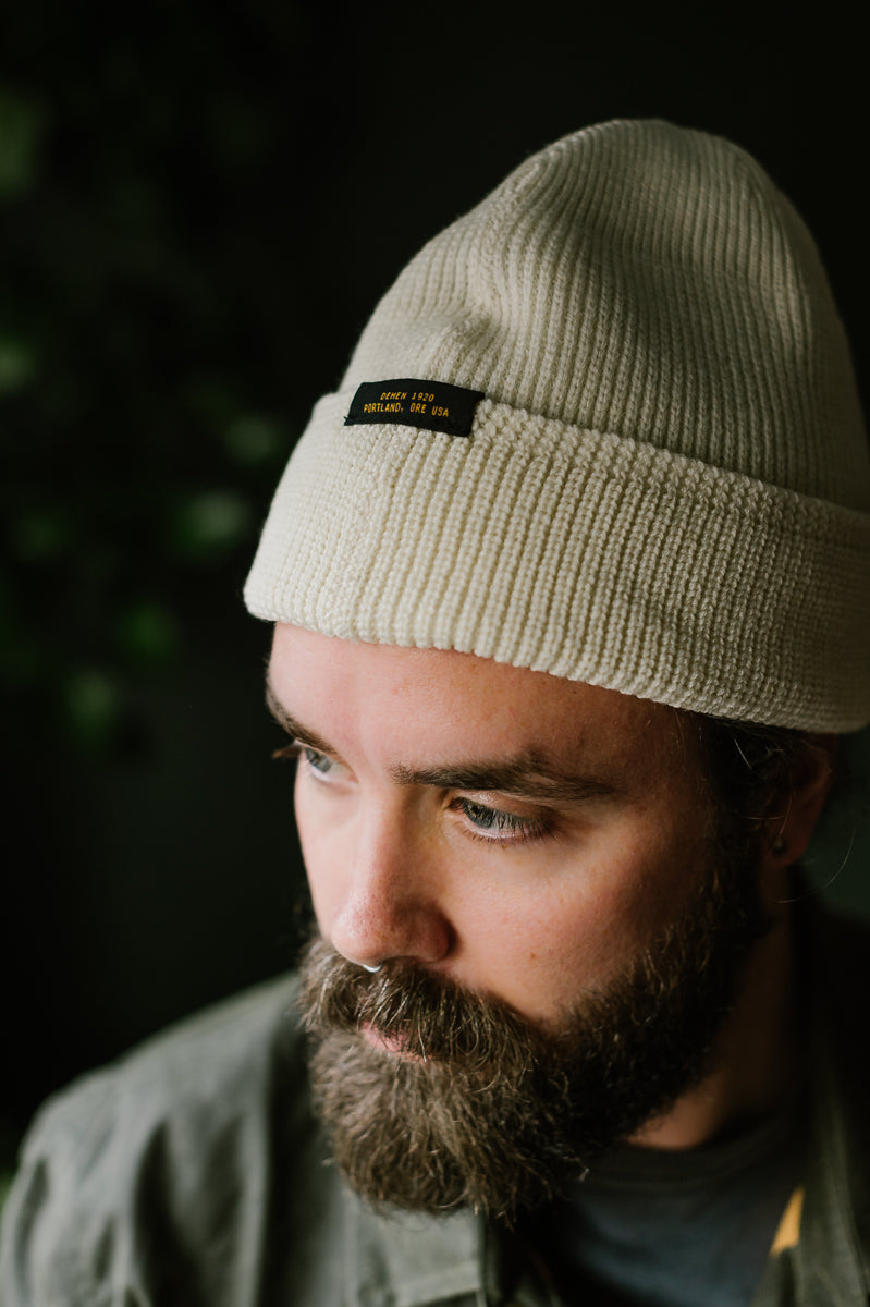 Wool Knit Watch Cap - Natural