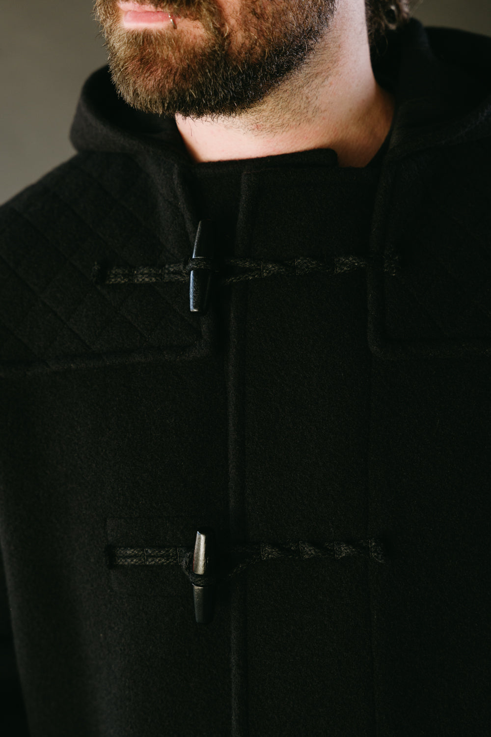 Gloverall x 3Sixteen - Quilted Contrast Monty Coat - Black