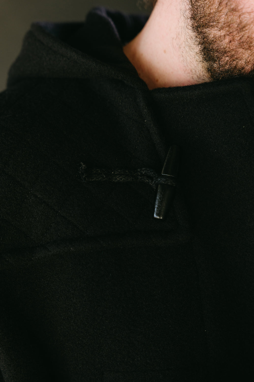 Gloverall x 3Sixteen - Quilted Contrast Monty Coat - Black