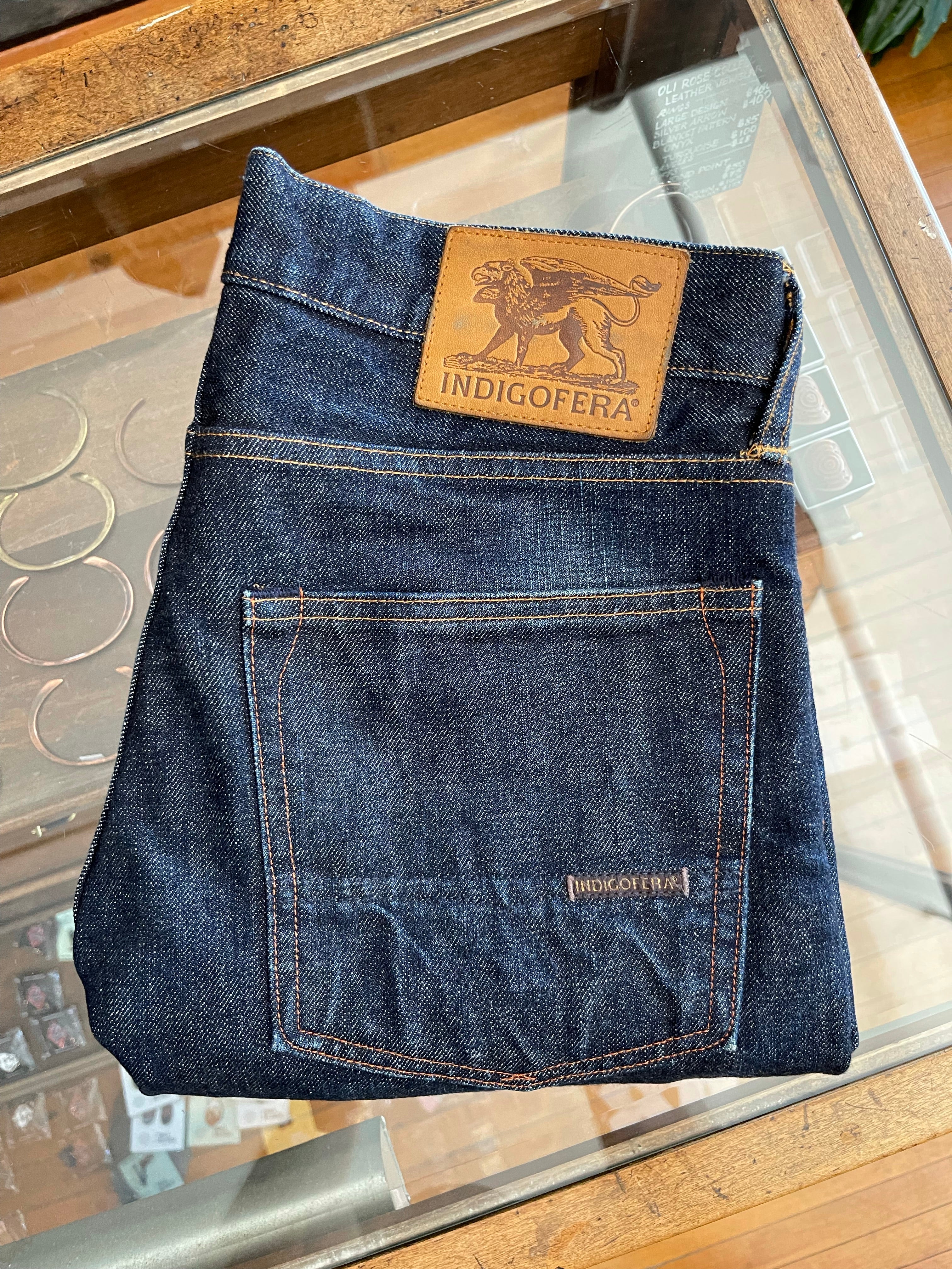 Gently Used Indigofera Buck Jeans in 18oz Selvedge - Indigo