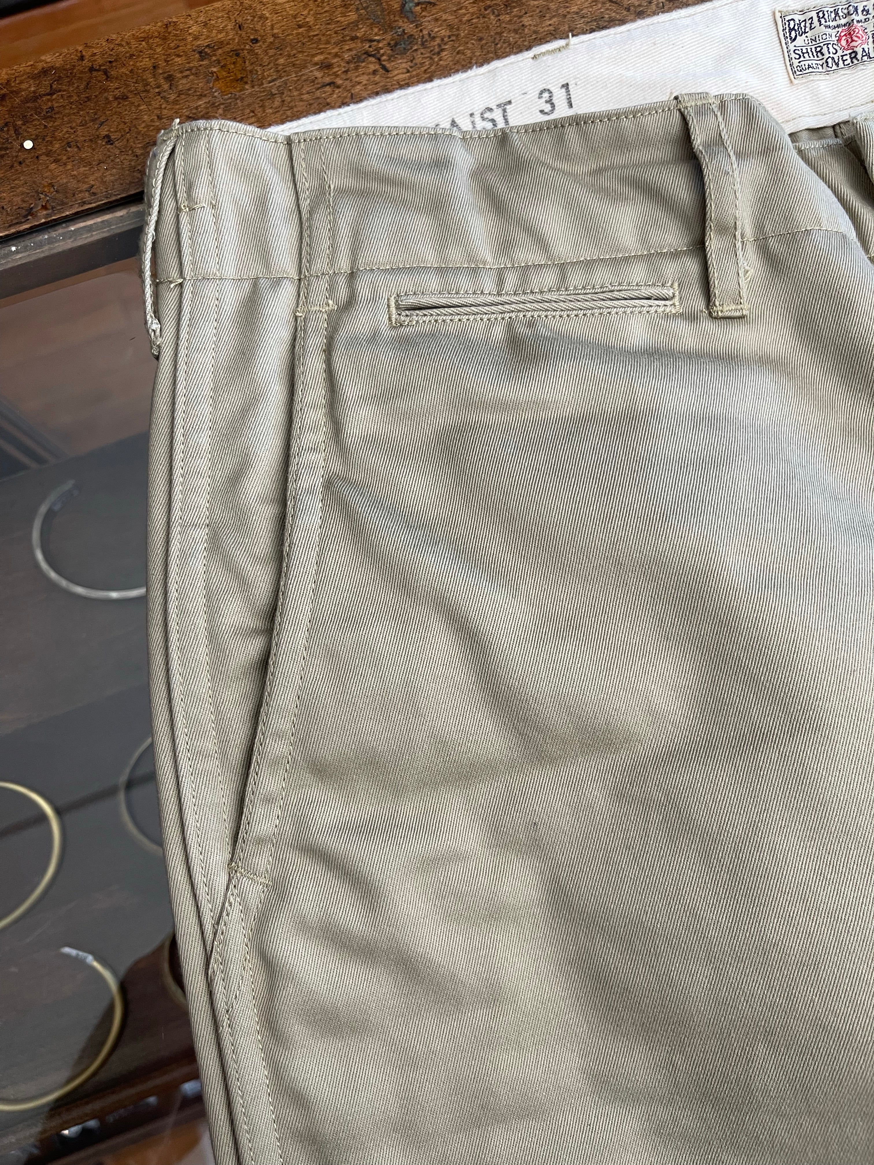 Gently Used Buzz Rickson's Original-Speck Chino Trousers - Khaki - W31xL34