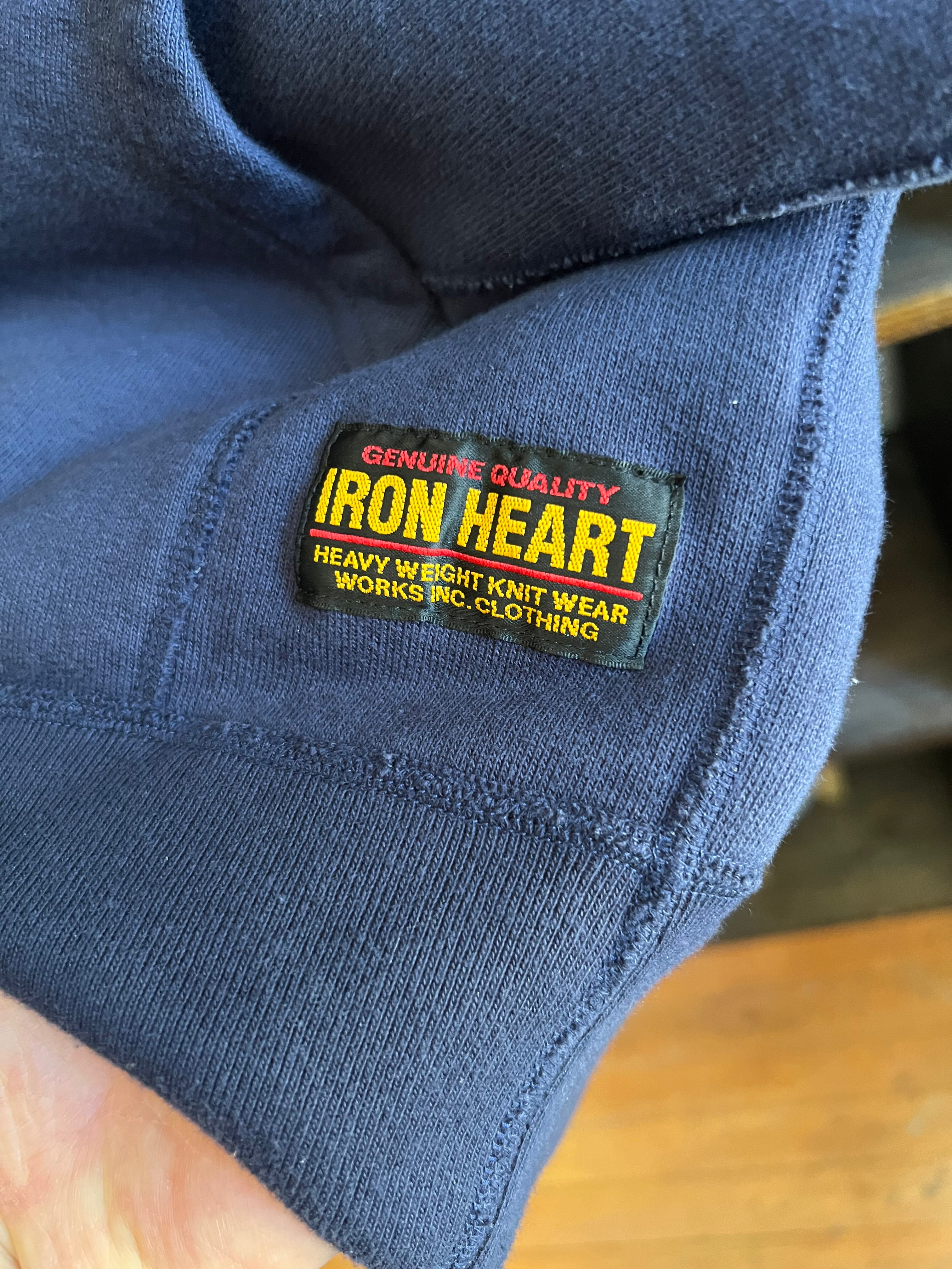 Iron Heart 14oz Loopwheel Cotton Zip Up Sweater - Navy - Medium