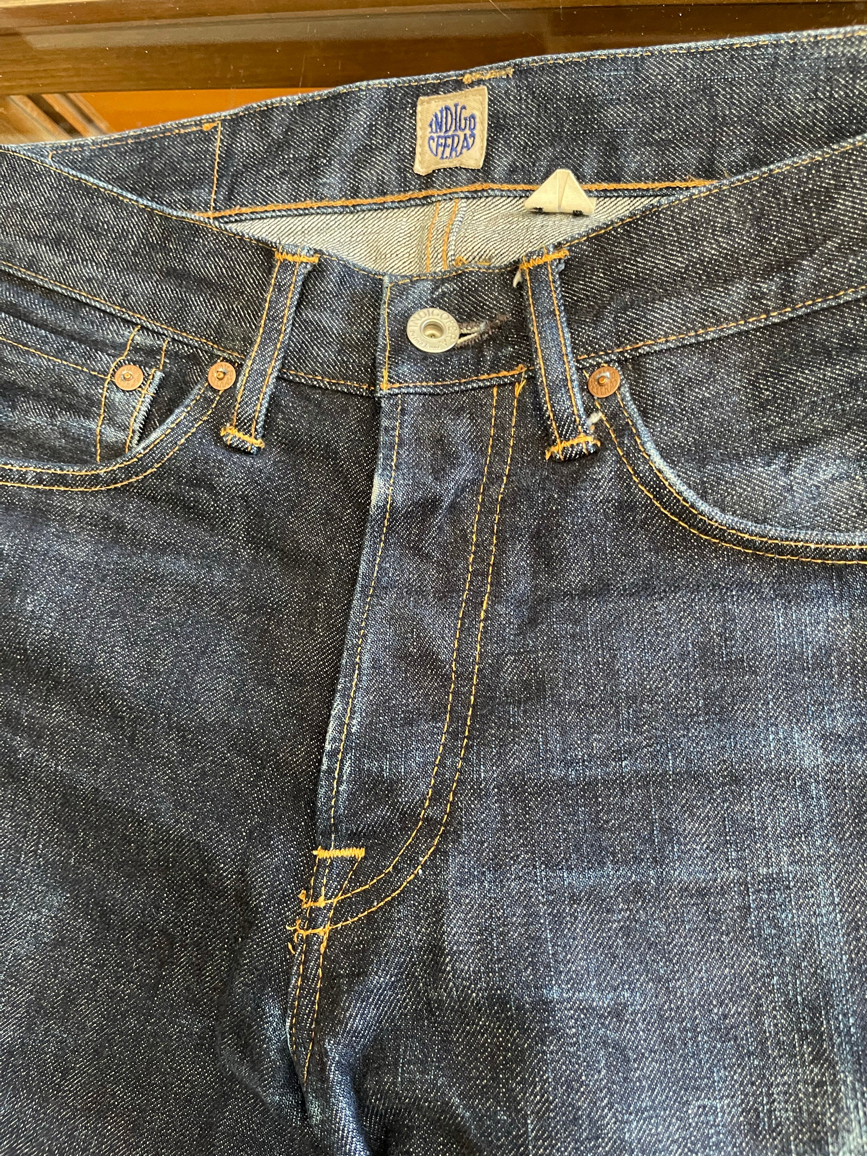 Gently Used Indigofera Buck Jeans in 18oz Selvedge - Indigo