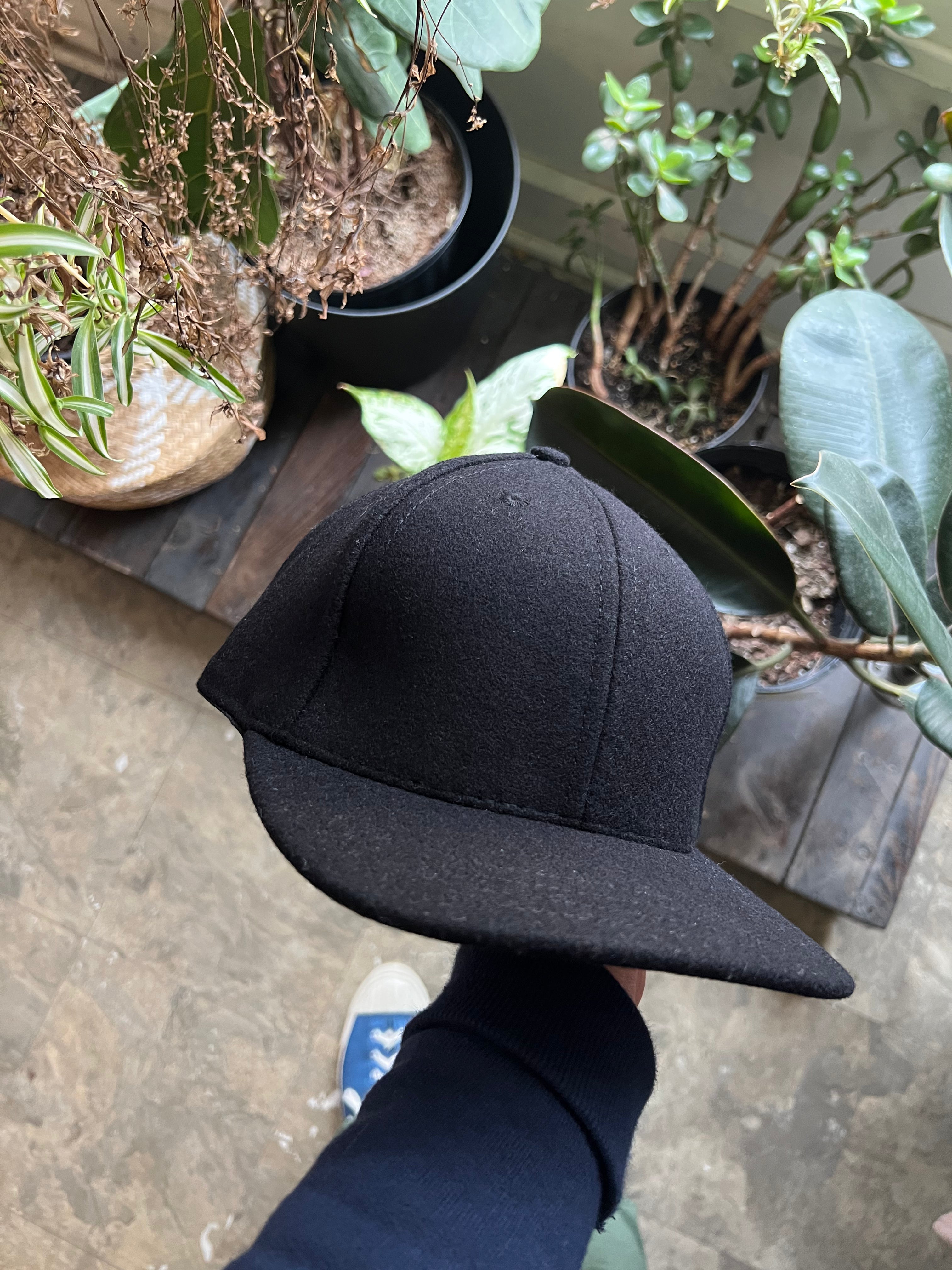 Gently Used Dehen Melton Wool Baseball Hat - Black