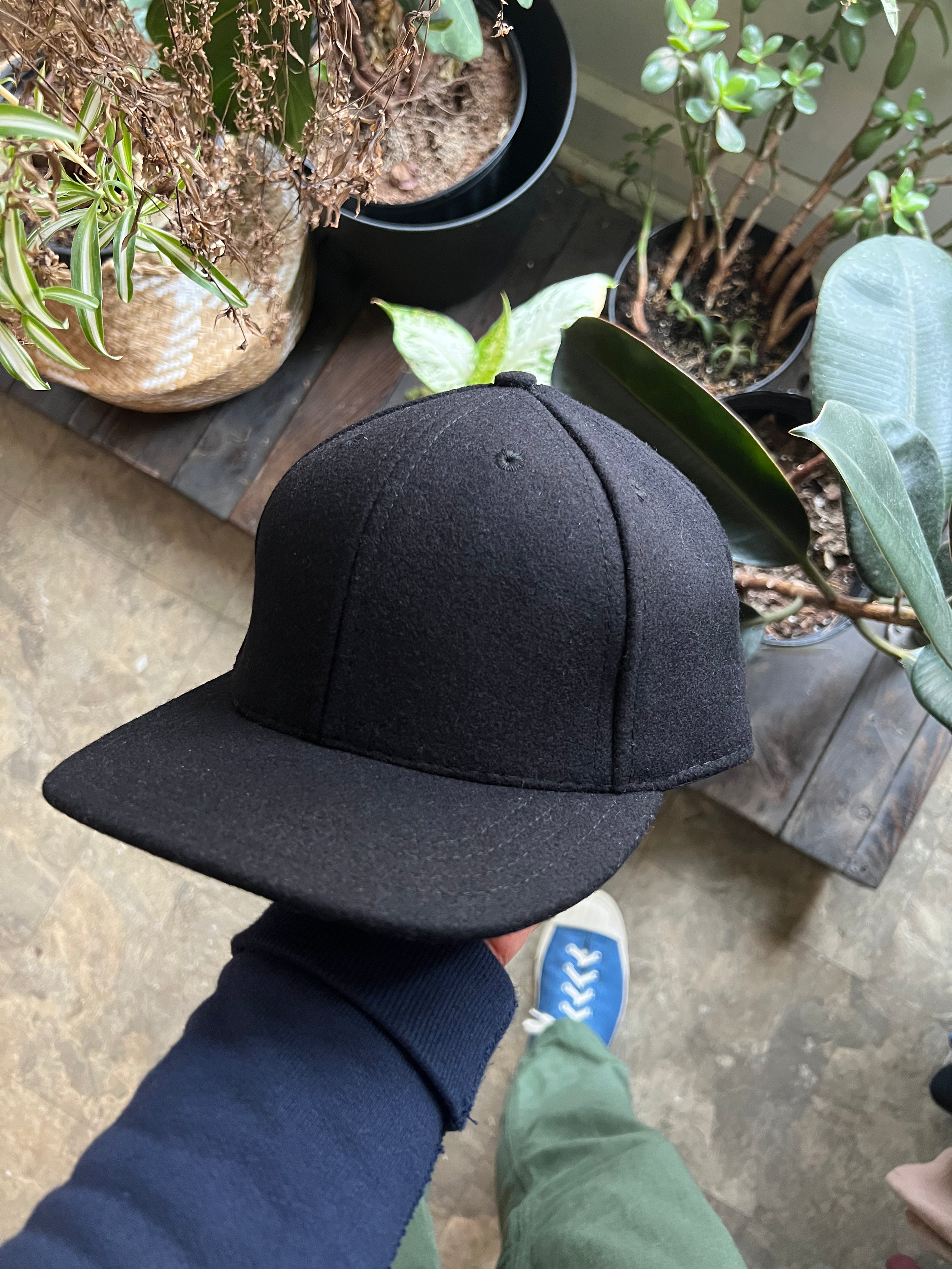 Gently Used Dehen Melton Wool Baseball Hat - Black