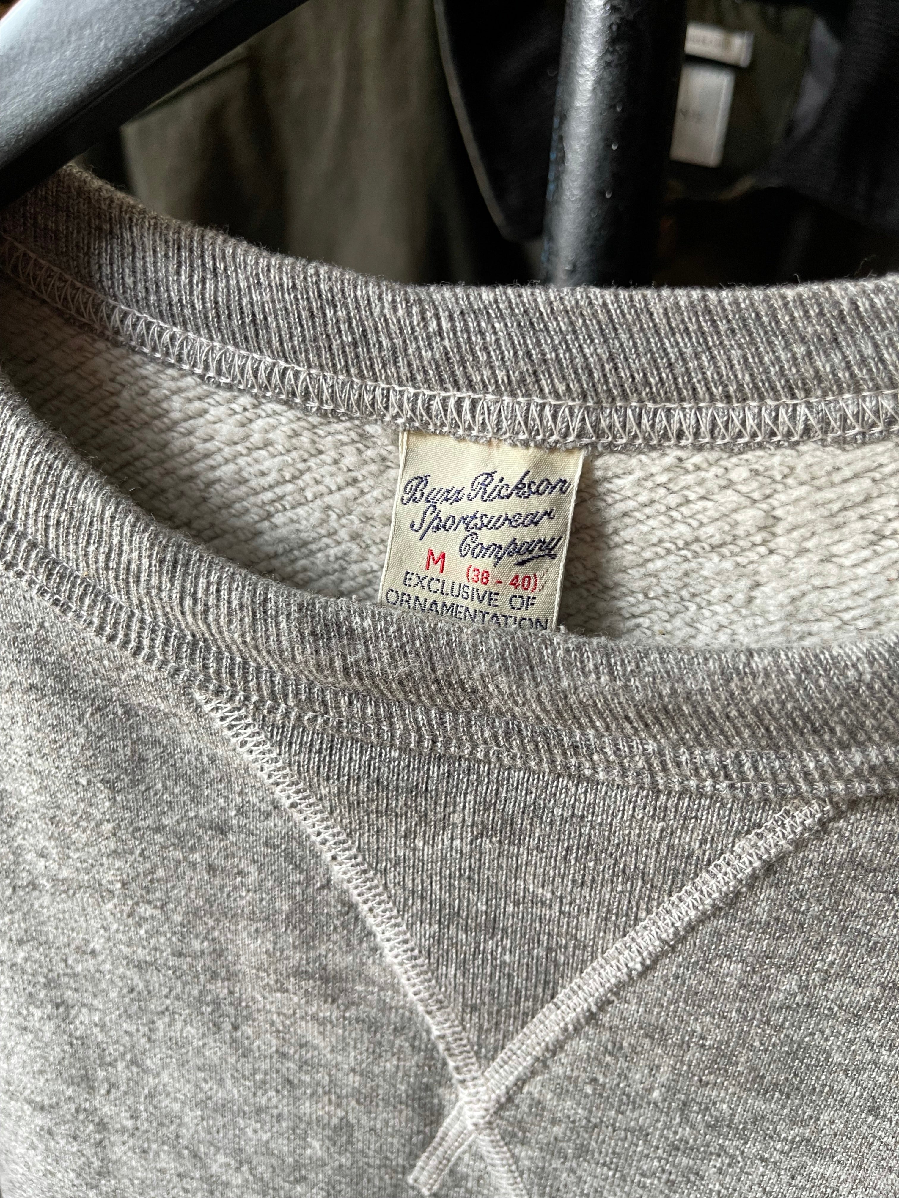 Gently Used Buzz Rickson's Loopwheel Sweatshirt - Heather Grey - Medium