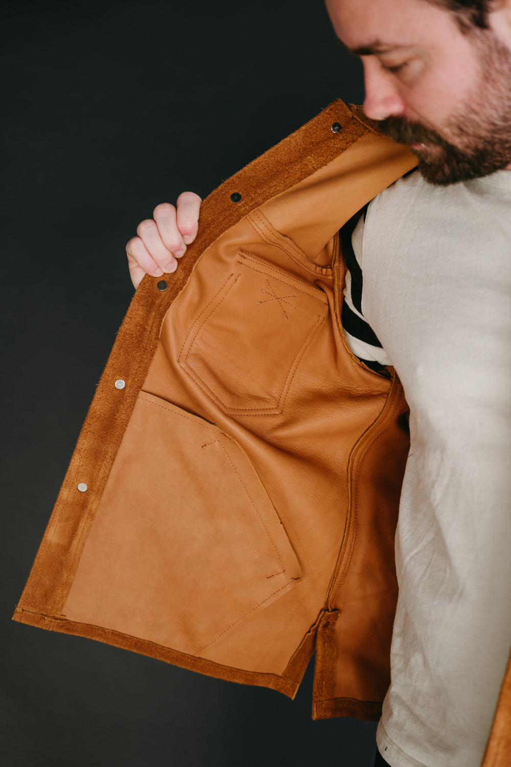 Fargo Trucker Jacket Leather - Cognac