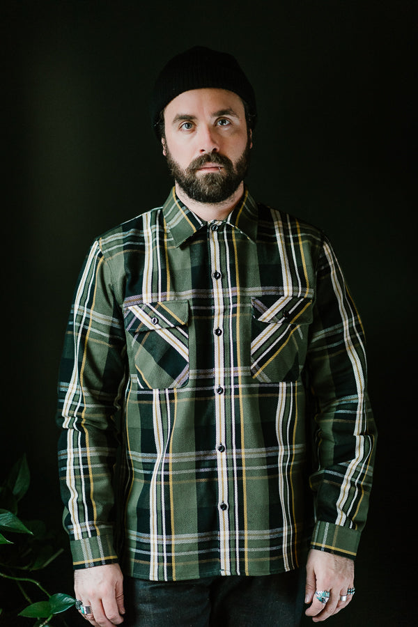 Webster Check Flannel - Green, Black, White, Yellow