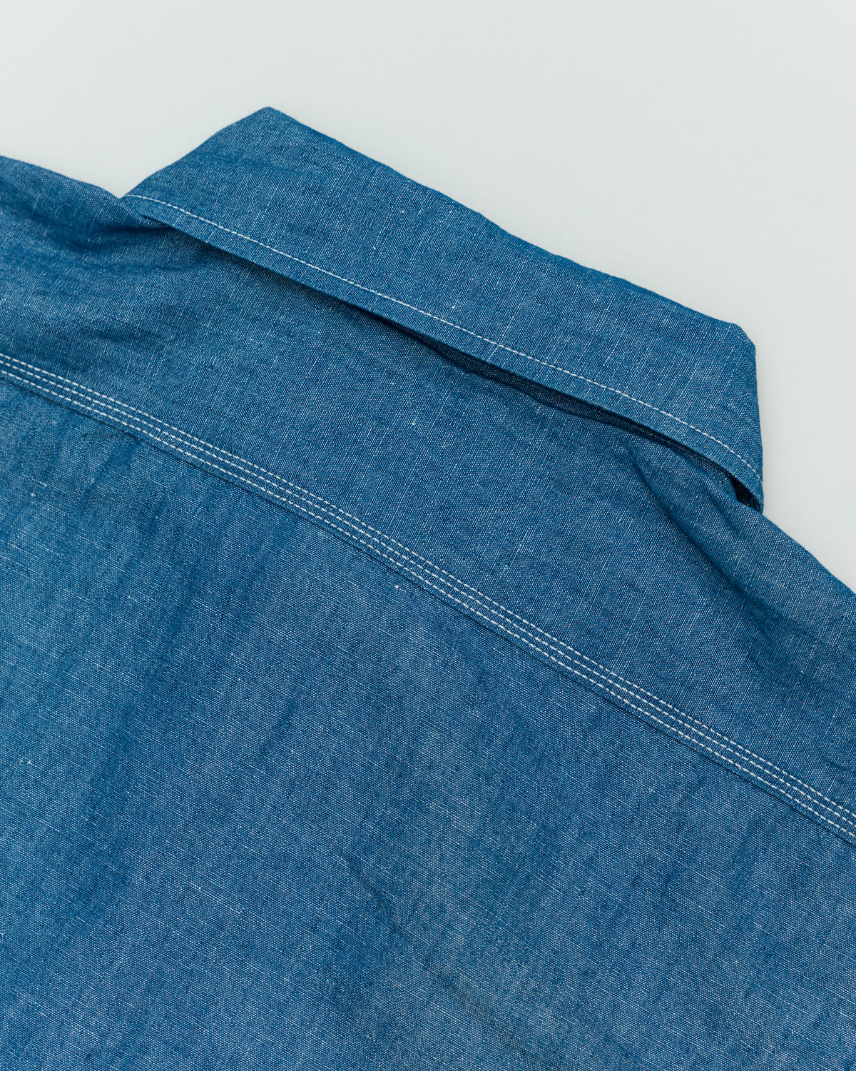 IHSH-222-IND - 5oz Selvedge Cotton Linen Chambray Work Shirt - Indigo