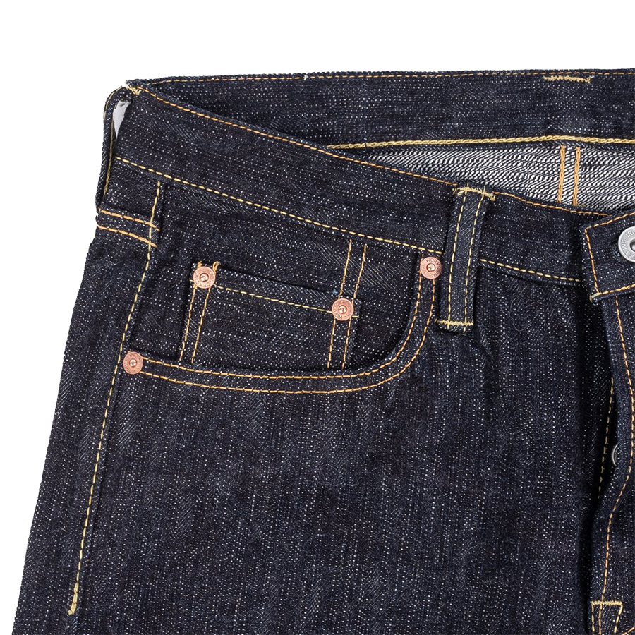 IH-666S-SLB - 16oz Slubby Selvedge Denim Slim Straight Cut Jeans - Indigo