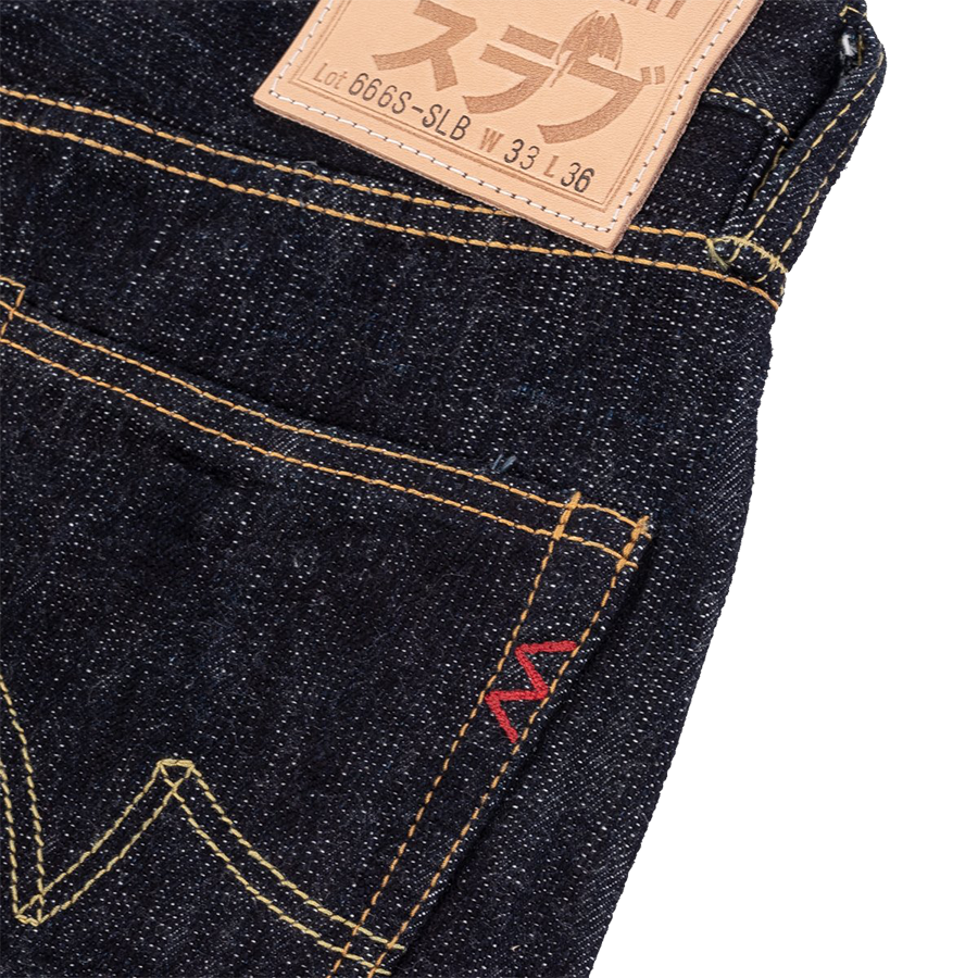 IH-666S-SLB - 16oz Slubby Selvedge Denim Slim Straight Cut Jeans - Indigo