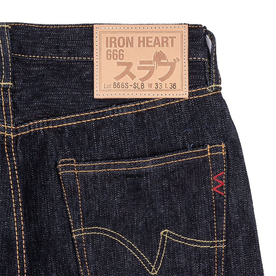 IH-666S-SLB - 16oz Slubby Selvedge Denim Slim Straight Cut Jeans - Indigo