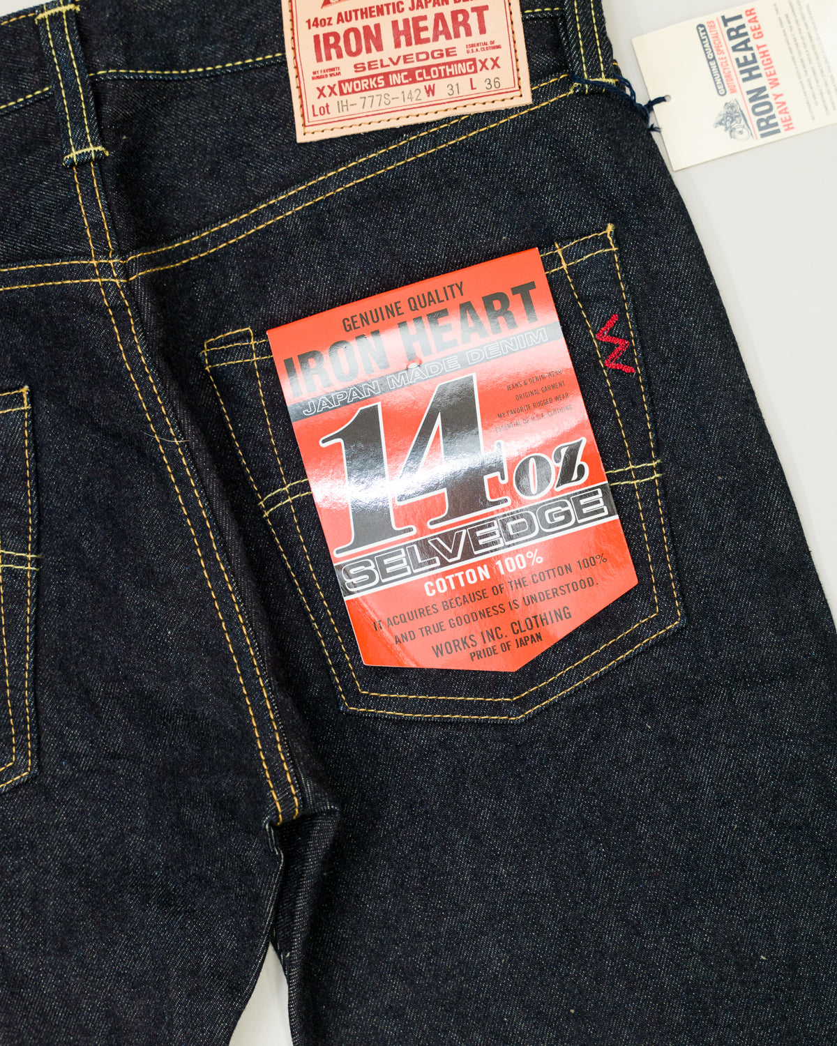 IH-777S-142 - 14oz Selvedge Denim Slim Tapered Jeans - Indigo