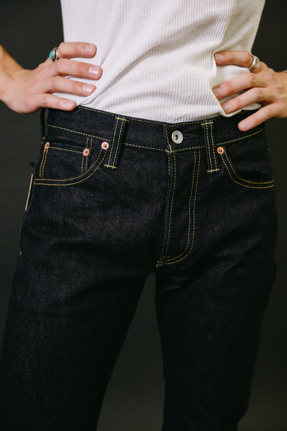 IH-777S-142 - 14oz Selvedge Denim Slim Tapered Jeans - Indigo