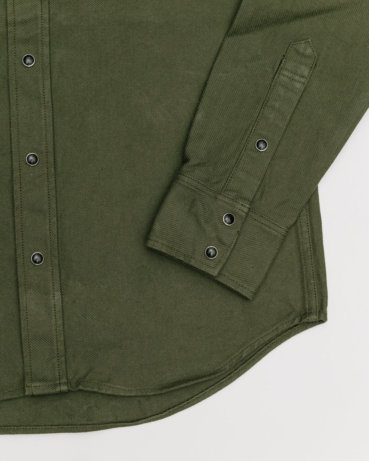 IHSH-235-OLV - 13oz Military Serge Western Shirt - Olive