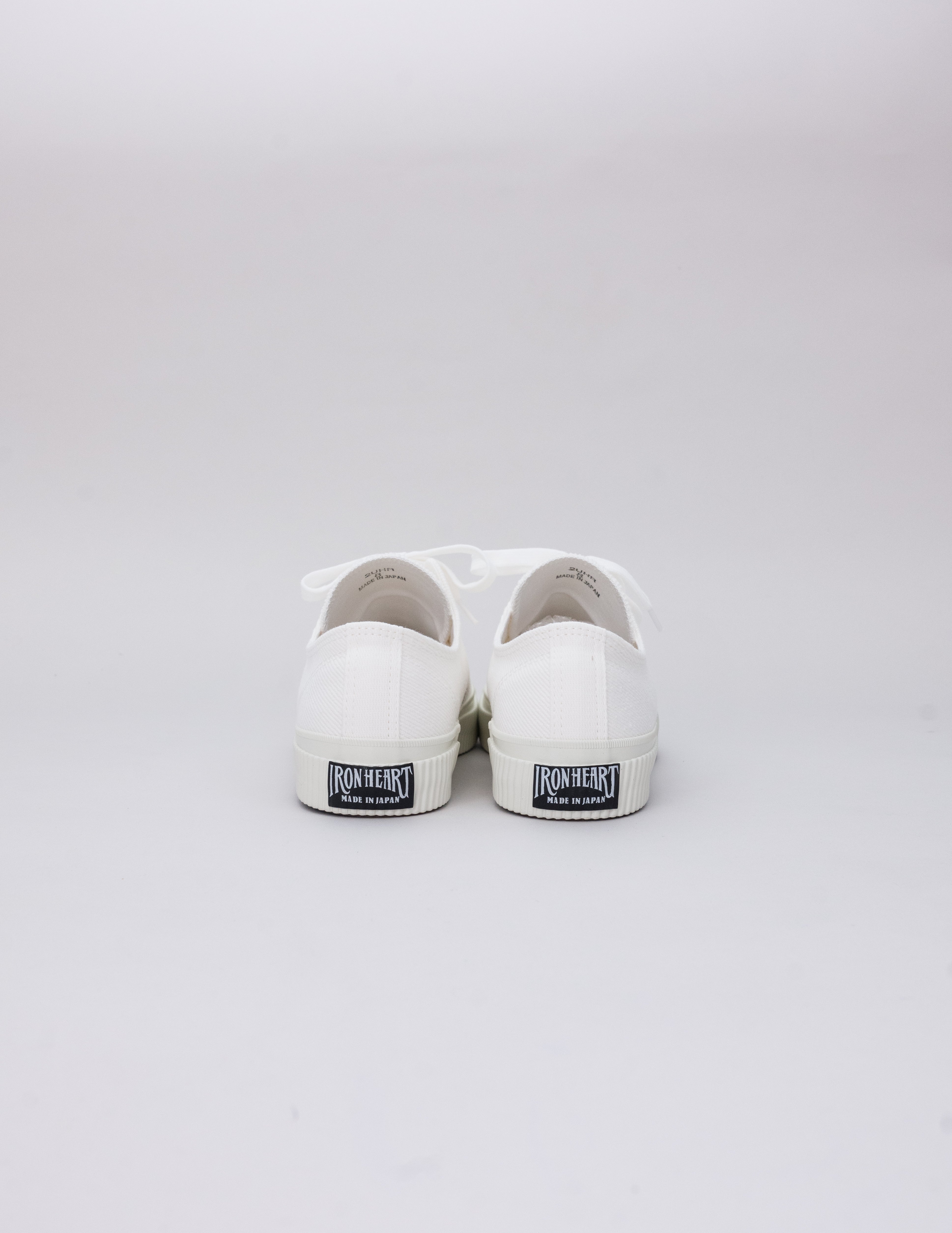 IHSN-01-WHT - 21oz Selvedge Denim Low-Top Sneakers - White