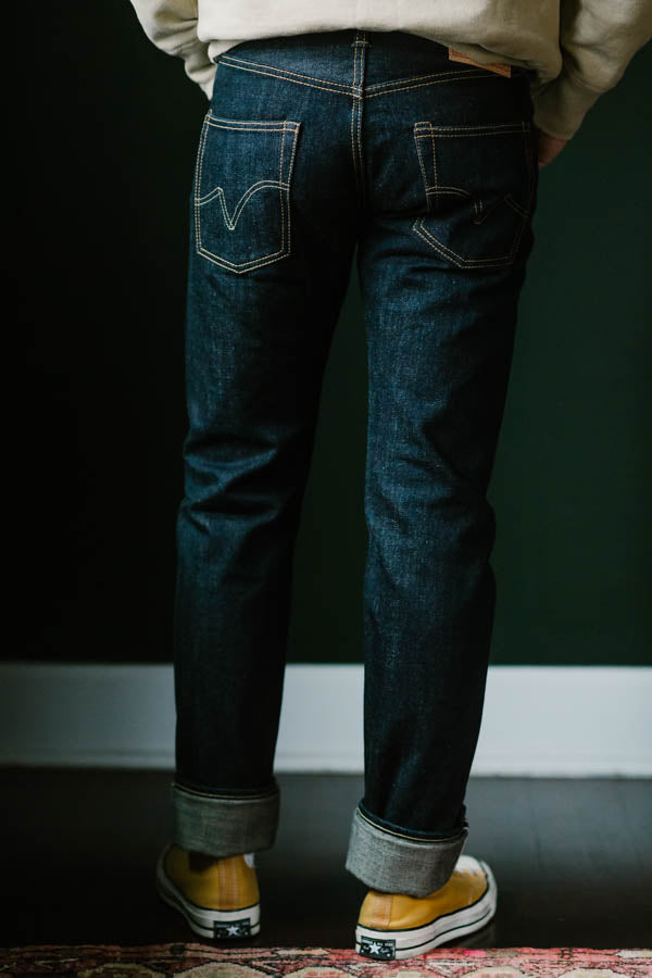 IH-777N - 17oz Selvedge Denim Slim Tapered Cut Jeans - Natural Indigo