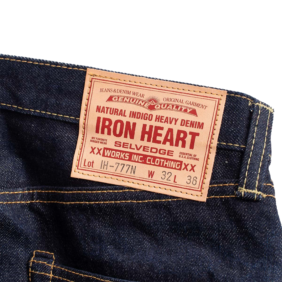 IH-777N - 17oz Selvedge Denim Slim Tapered Cut Jeans - Natural Indigo