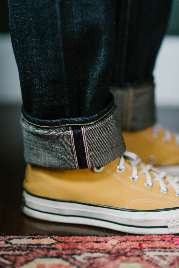 IH-777N - 17oz Selvedge Denim Slim Tapered Cut Jeans - Natural Indigo