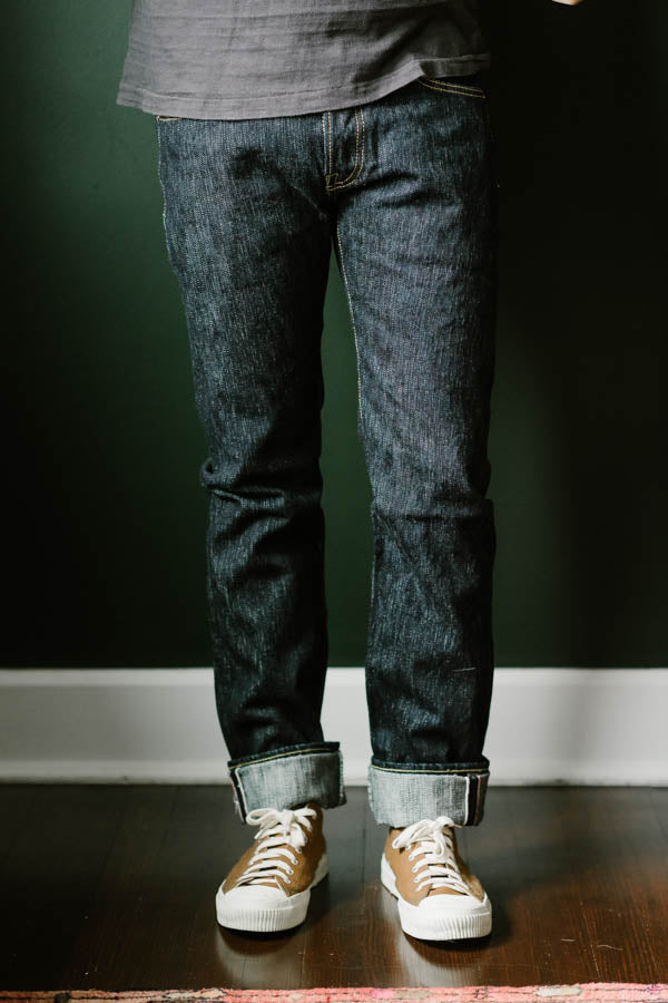 IH-777S-SLB - 16oz Slubby Selvedge Denim Slim Tapered Cut Jeans - Indigo