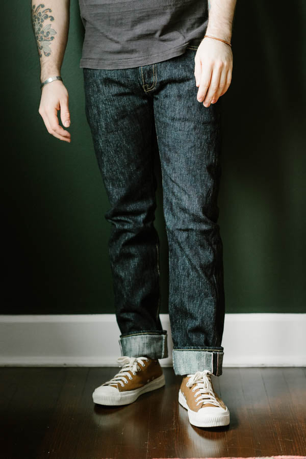 IH-777S-SLB - 16oz Slubby Selvedge Denim Slim Tapered Cut Jeans - Indigo