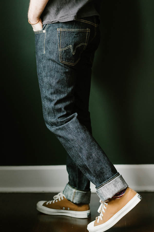 IH-777S-SLB - 16oz Slubby Selvedge Denim Slim Tapered Cut Jeans - Indigo