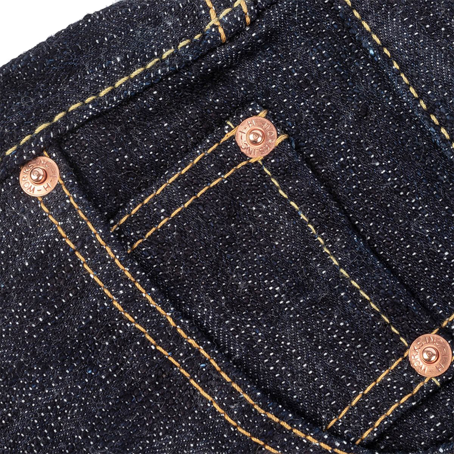 IH-777S-SLB - 16oz Slubby Selvedge Denim Slim Tapered Cut Jeans - Indigo