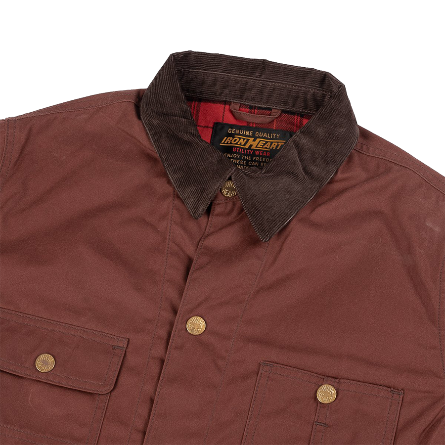 IHJ-104-BRN - 7.7oz Oiled Cotton Chore Jacket - Brown