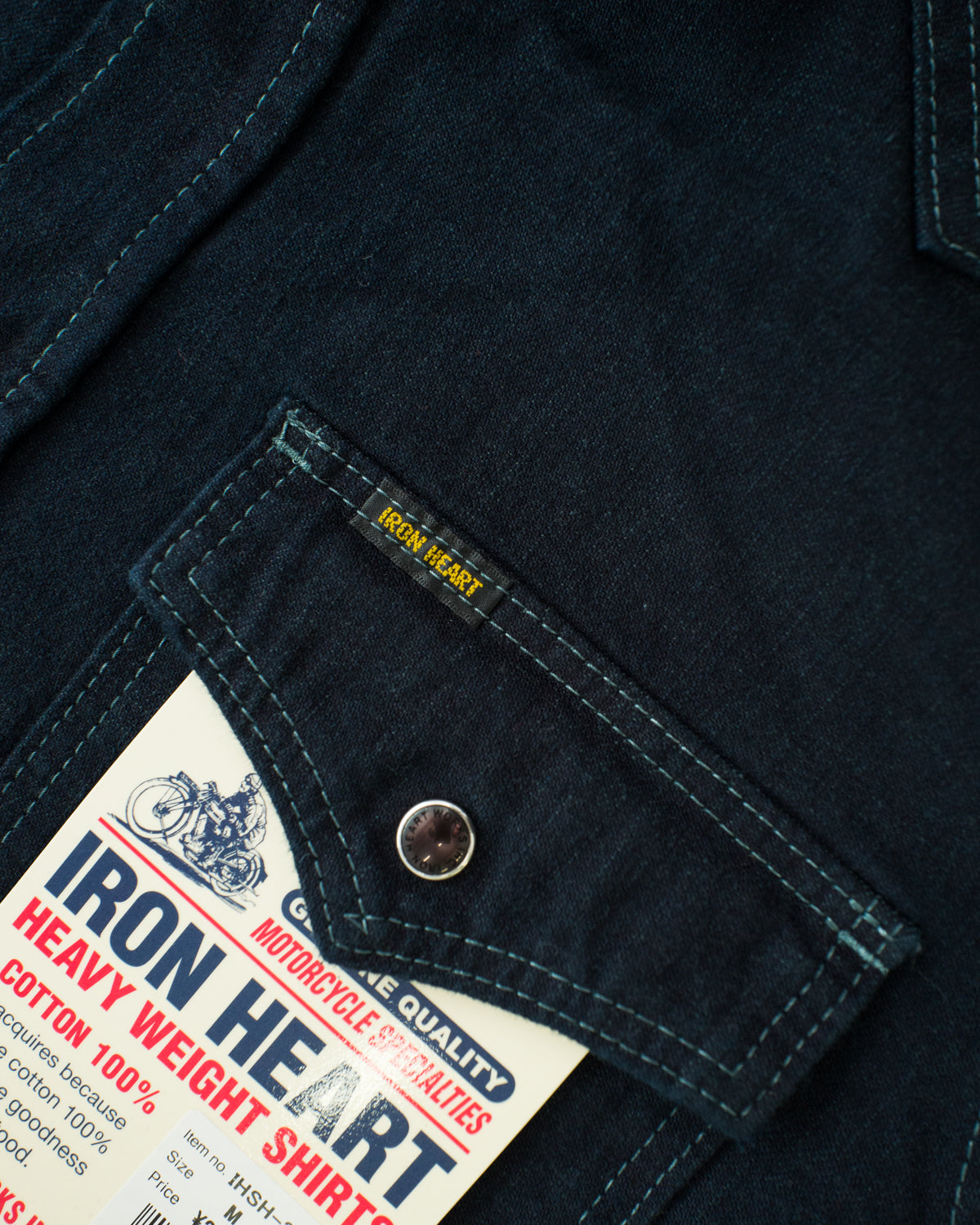 IHSH-321-OD - 10oz Selvedge Denim Western Shirt - Indigo Overdyed Black